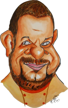 Caricatura del carismtico chef espaol. Ha participado en programas como "Pesadilla en la cocina" y "Top Chef".