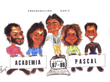 Caricatura de grupo de la Academia Pascal realizada en el ao 1988.