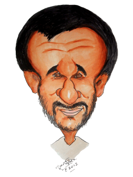 Caricatura de Mahmud Ahmadineyad, Presidente de Irn